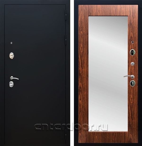 Входная дверь Армада Престиж с зеркалом Пастораль (Чёрный муар / Берёза морёная) - фото 46964