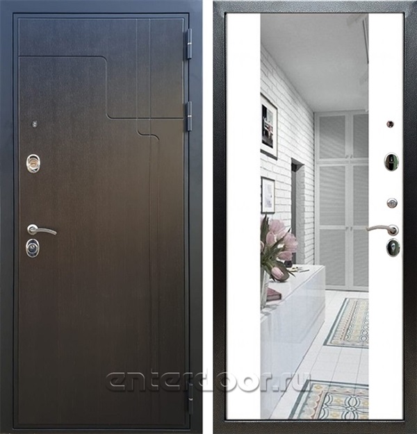 Входная дверь Армада Сидней с зеркалом СБ-16 (Венге / Белый матовый) - фото 48229