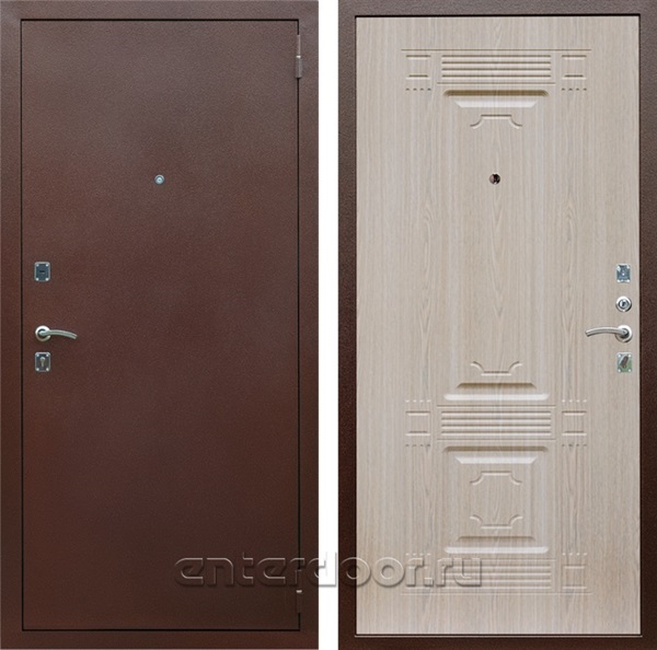 Входная металлическая дверь Армада 1 (Антик медь / Дуб белёный)
