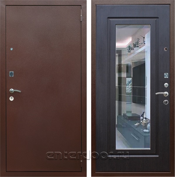 Входная металлическая дверь Армада Арсенал с зеркалом (Медный антик / Венге)