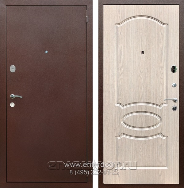 Входная металлическая дверь Армада Комфорт ФЛ-128 (Антик медь / Дуб белёный)