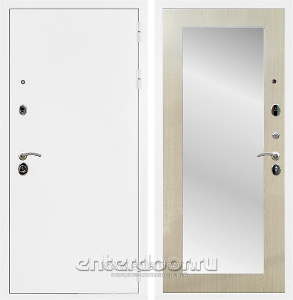 Входная дверь Армада Престиж с зеркалом Пастораль (Белая шагрень / Дуб белёный) - фото 48542