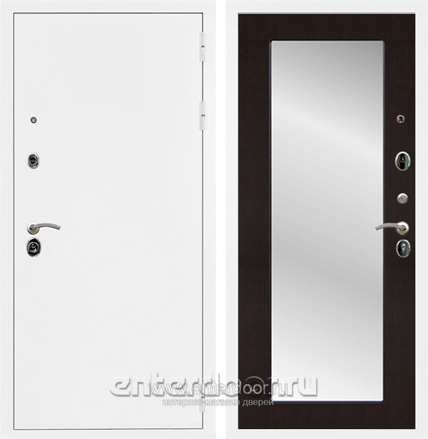Входная дверь Армада Престиж с зеркалом Пастораль (Белая шагрень / Венге) - фото 48547