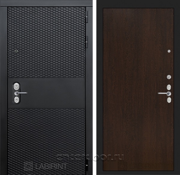 Входная металлическая дверь Лабиринт Black 5 (Чёрный кварц / Венге)