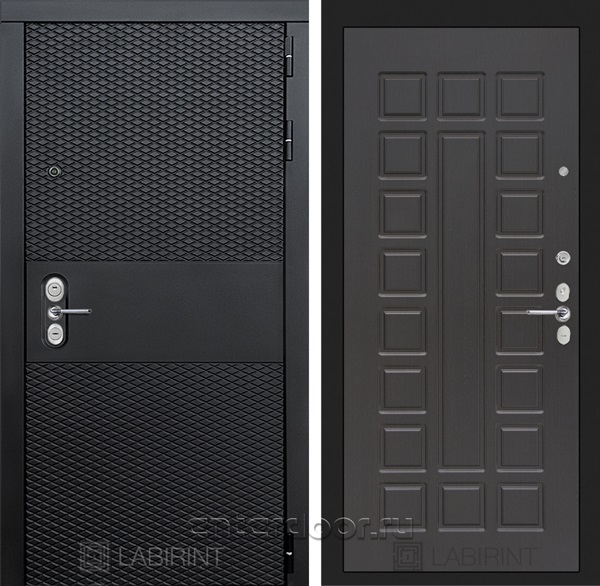 Входная металлическая дверь Лабиринт Black 4 (Чёрный кварц / Венге)