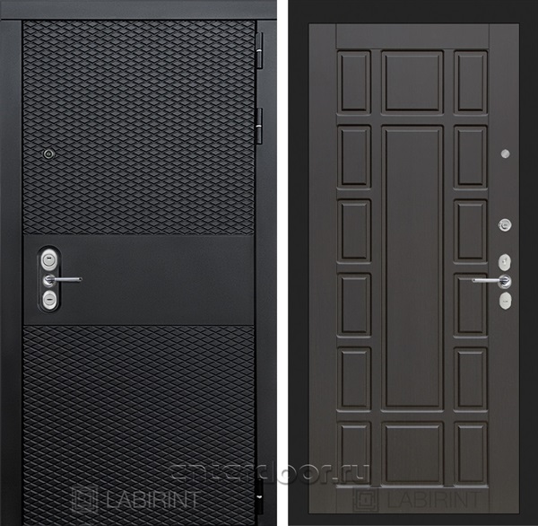 Входная металлическая дверь Лабиринт Black 12 (Чёрный кварц / Венге)