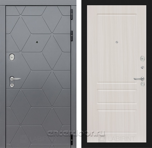 Входная металлическая дверь Лабиринт Cosmo 3 (Графит / Сандал белый)