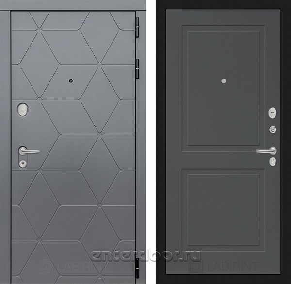 Входная металлическая дверь Лабиринт Cosmo 11 (Графит / Графит софт)