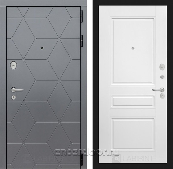Входная металлическая дверь Лабиринт Cosmo 3 (Графит / Белый софт)
