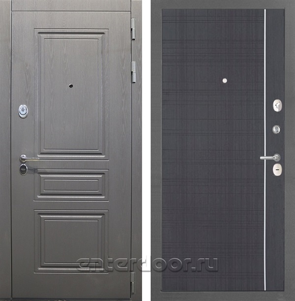 Входная стальная дверь Интекрон Брайтон В-07 (Дуб вуд графит / Венге)