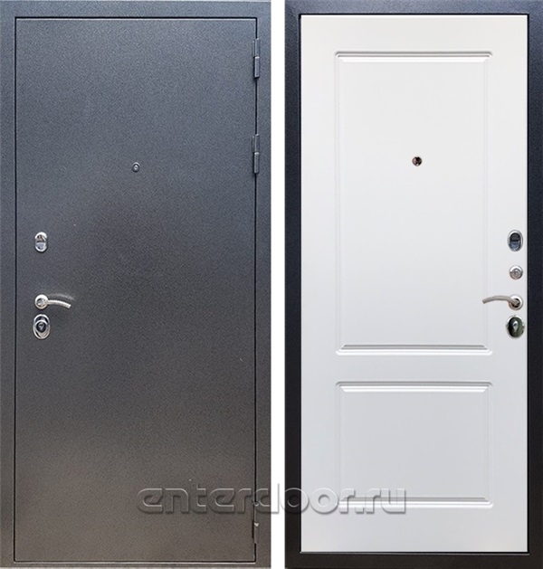 Входная дверь Армада Оптима ФЛ-117 (Антик серебро / Белый матовый) - фото 49847
