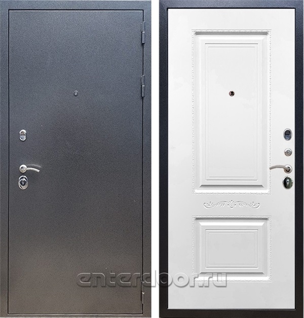 Входная дверь Армада Оптима Смальта 04 (Антик серебро / Белый матовый) - фото 49952