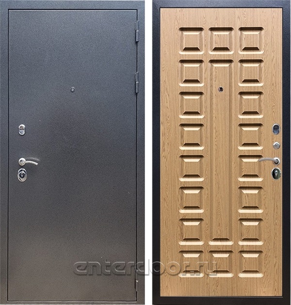 Входная стальная дверь Армада Оптима ФЛ-183 (Антик серебро / Дуб светлый)