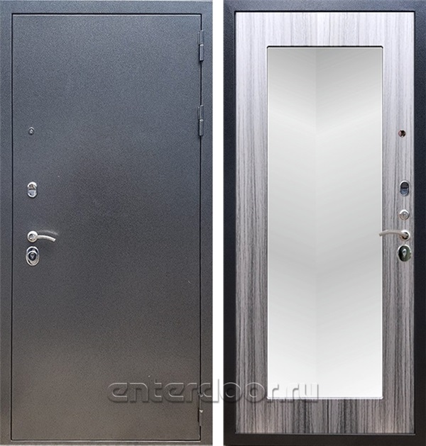 Входная дверь Армада Оптима с Зеркалом Пастораль (Антик серебро / Сандал серый) - фото 50121
