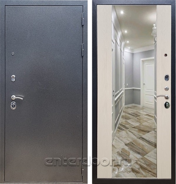 Входная дверь Армада Оптима с Зеркалом СБ-16 (Антик серебро / Лиственница беж) - фото 50134