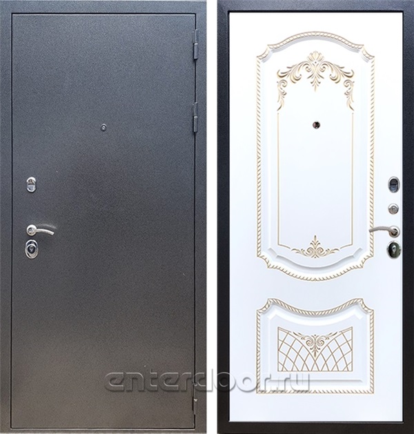 Входная дверь Армада Оптима ФЛ-317 (Антик серебро / Белый патина Золото) - фото 50200