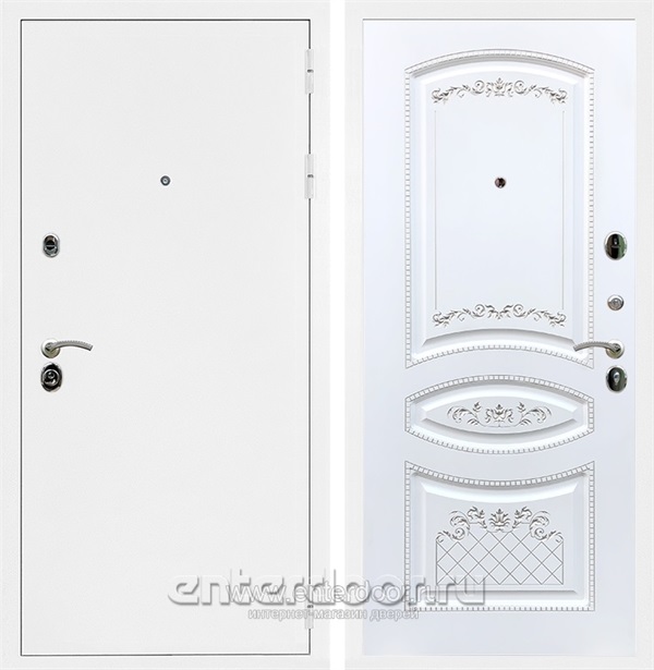 Входная дверь Триумф 3К ФЛ-316 (Белая шагрень / Белый патина Серебро) - фото 51476