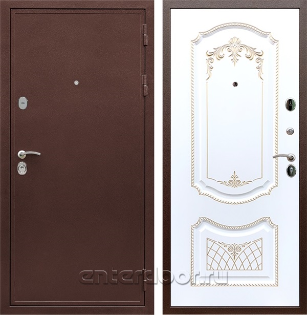 Входная дверь Триумф 3К ФЛ-317 (Медный антик / Белый патина Золото) - фото 52363