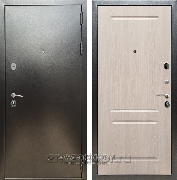 Входная дверь Триумф 3К ФЛ-117 (Антик серебро / Дуб белёный) - фото 52643