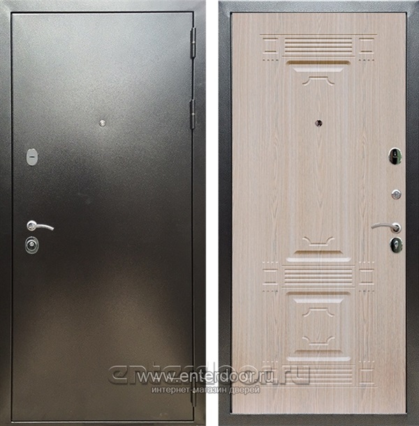 Входная дверь Триумф 3К ФЛ-2 (Антик серебро / Дуб белёный) - фото 52860