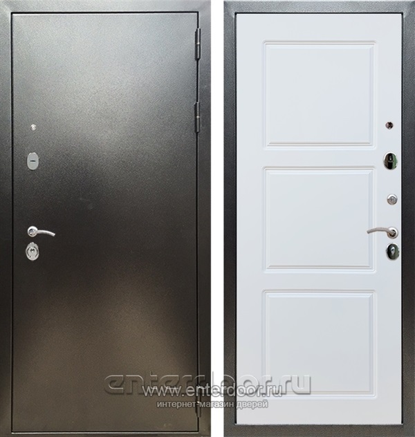 Входная дверь Триумф 3К ФЛ-3 (Антик серебро / Белый матовый) - фото 52909