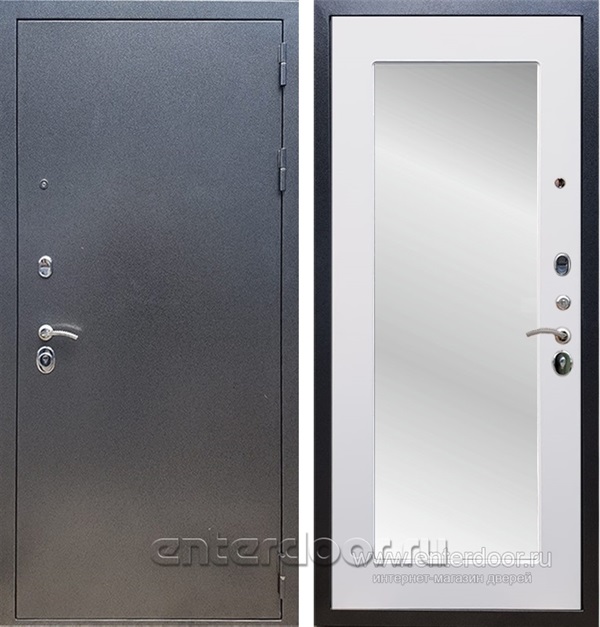 Входная дверь Армада Оптима с Зеркалом Пастораль (Антик серебро / Белый матовый) - фото 53491