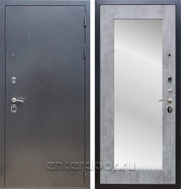 Входная дверь Армада Оптима с Зеркалом Пастораль (Антик серебро / Бетон тёмный) - фото 53500