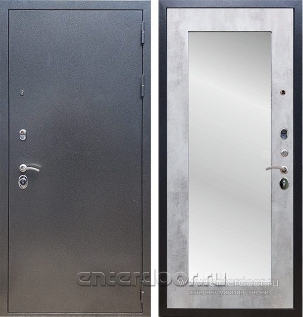 Входная дверь Армада Оптима с Зеркалом Пастораль (Антик серебро / Бетон светлый) - фото 53507