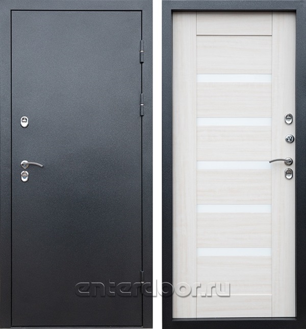 Входная дверь с терморазрывом Снегирь 3К Царга (Серебро / Лиственница)