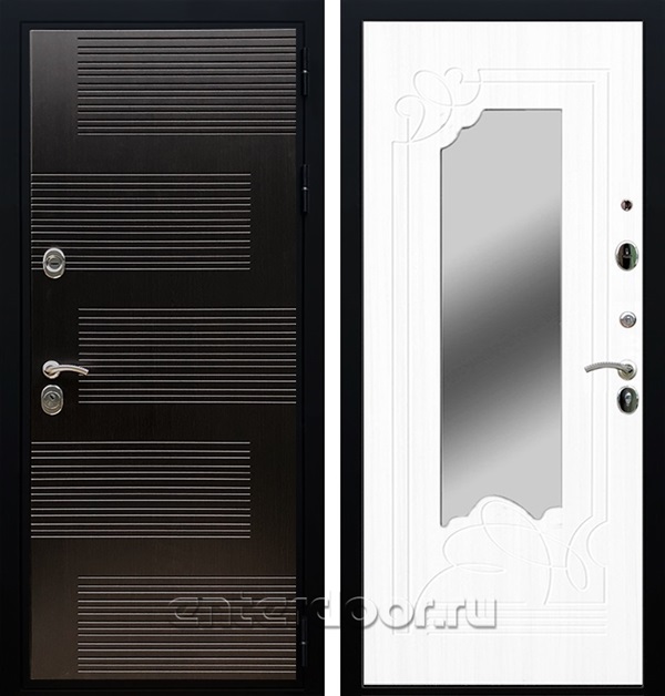 Входная дверь Армада Тесла с зеркалом ФЛЗ-147 (Венге / Белый ясень) - фото 54708