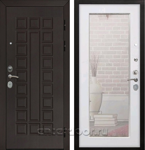 Входная металлическая дверь Армада Сенатор Cisa с Зеркалом Пастораль (Венге / Ясень белый)
