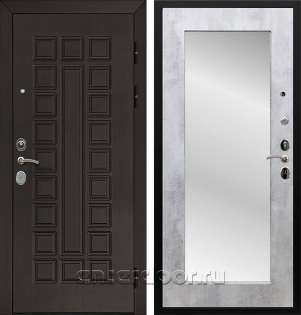 Входная металлическая дверь Армада Сенатор Cisa с Зеркалом Пастораль (Венге / Бетон светлый)