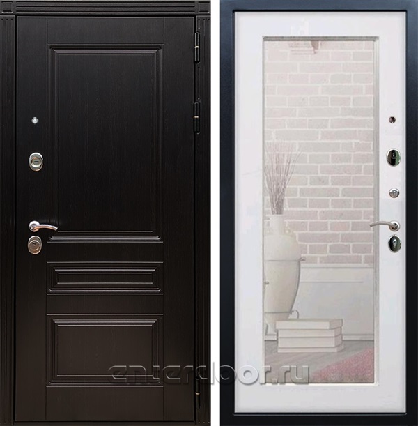 Входная дверь Армада Люксор с зеркалом Пастораль (Венге / Белый ясень) - фото 55271