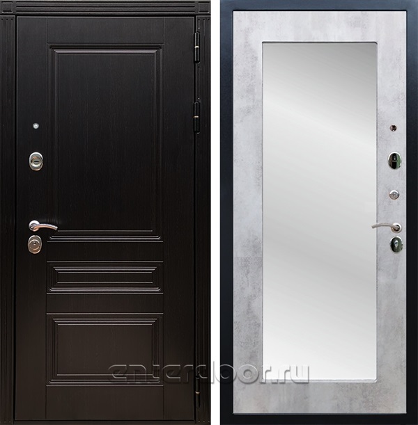 Входная дверь Армада Люксор с зеркалом Пастораль (Венге / Бетон светлый) - фото 55285