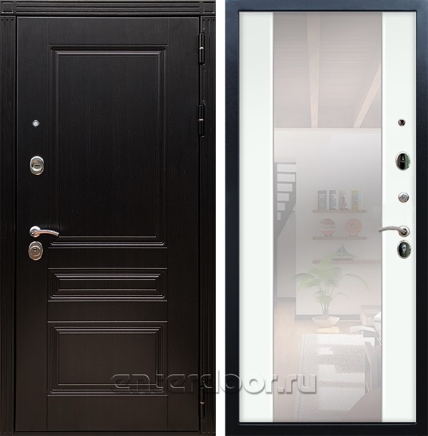 Входная дверь Армада Люксор с зеркалом СБ-16 (Венге / Ясень белый) - фото 55288