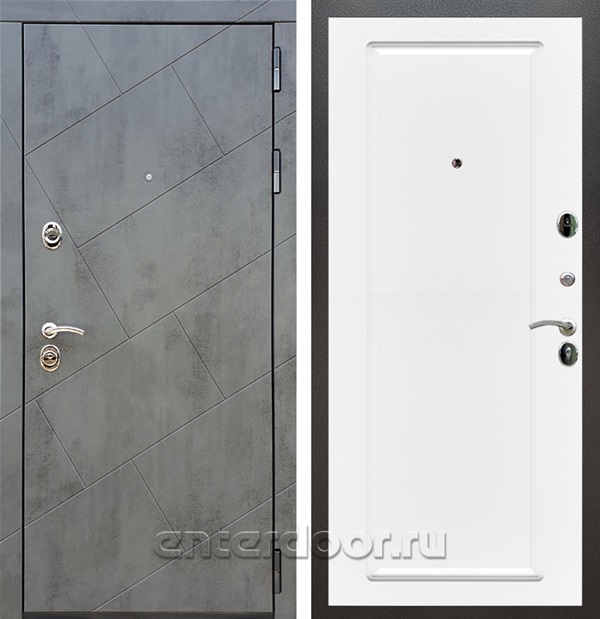 Входная дверь Армада Нова ФЛ-119 (Бетон тёмный / Белый матовый) - фото 56045