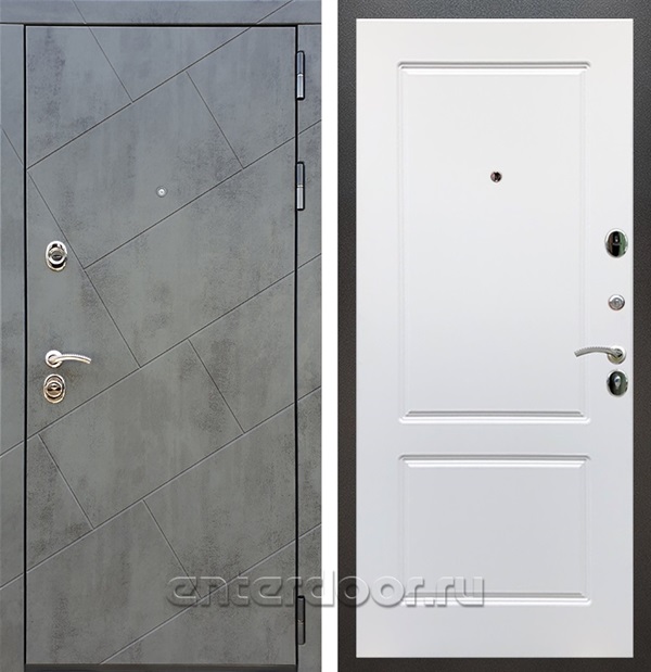 Входная дверь Армада Нова ФЛ-117 (Бетон тёмный / Белый матовый) - фото 56050