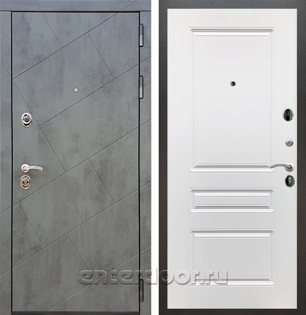 Входная дверь Армада Нова ФЛ-243 (Бетон тёмный / Белый матовый) - фото 56126