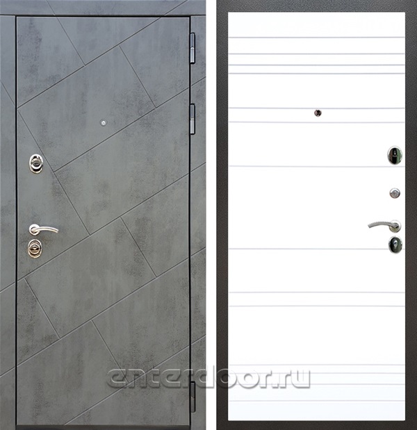 Входная дверь Армада Нова ФЛ-14 (Бетон тёмный / Белый матовый) - фото 56193