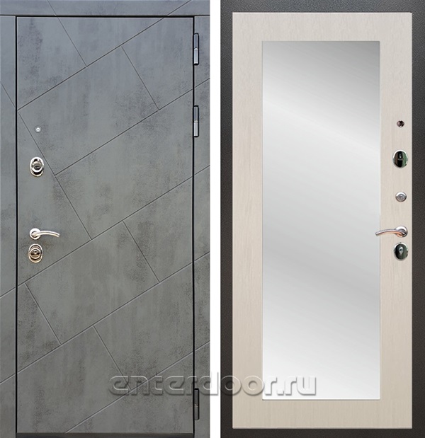 Входная дверь Армада Нова зеркало Пастораль (Бетон тёмный / Лиственница беж) - фото 56311