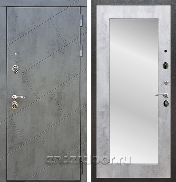 Входная дверь Армада Нова зеркало Пастораль (Бетон тёмный / Бетон светлый) - фото 56324