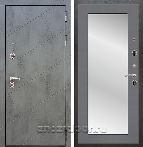 Входная дверь Армада Нова зеркало Пастораль (Бетон тёмный / Графит софт) - фото 56346