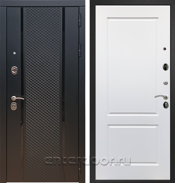 Входная дверь Армада Престиж ФЛС-500 ФЛ-117 (Чёрный кварц / Белый матовый) - фото 56881
