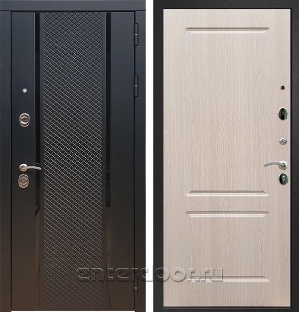 Входная дверь Армада Престиж ФЛС-500 ФЛ-117 (Чёрный кварц / Дуб беленый) - фото 56923