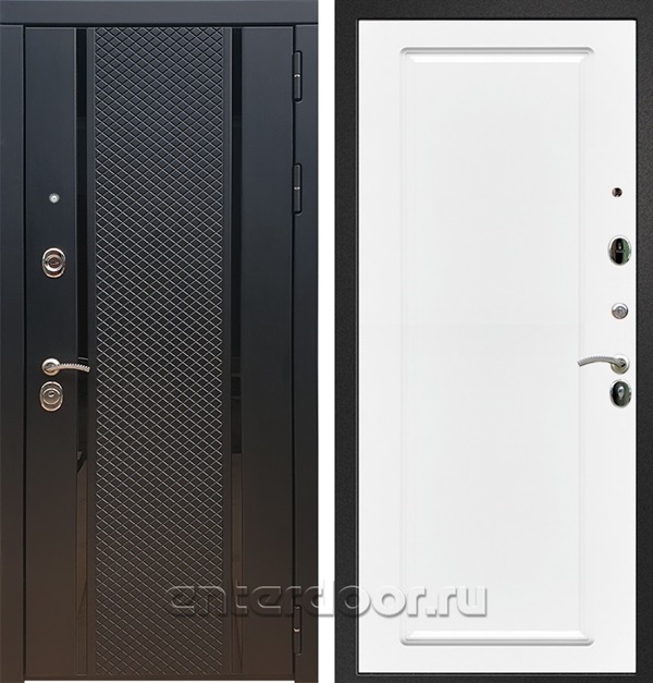 Входная дверь Армада Престиж ФЛС-500 ФЛ-119 (Чёрный кварц / Белый матовый) - фото 56943