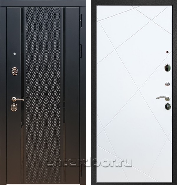 Входная дверь Армада Престиж ФЛС-500 ФЛ-291 (Чёрный кварц / Белый матовый) - фото 56983