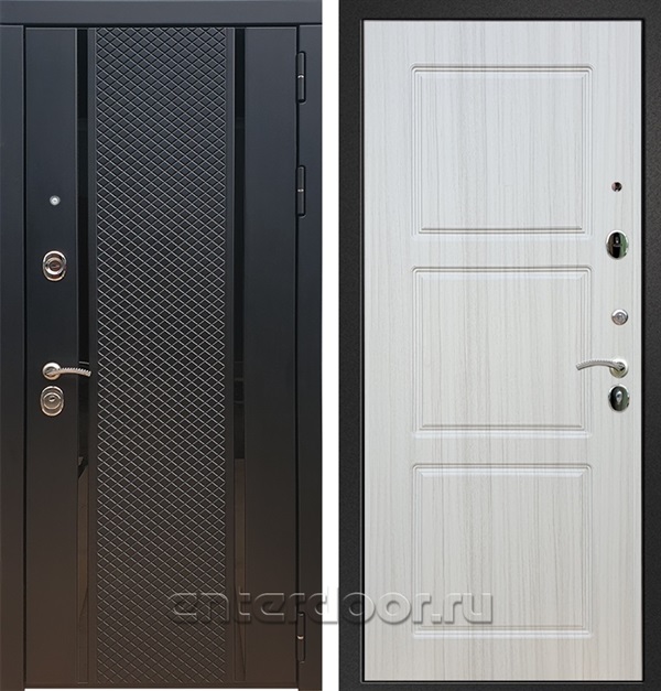 Входная дверь Армада Престиж ФЛС-500 ФЛ-3 (Чёрный кварц / Сандал белый) - фото 57051