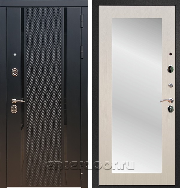 Входная дверь Армада Престиж ФЛС-500 зеркало Пастораль (Чёрный кварц / Лиственница беж) - фото 57116