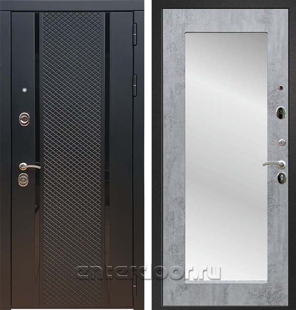 Входная дверь Армада Престиж ФЛС-500 зеркало Пастораль (Чёрный кварц / Бетон тёмный) - фото 57137