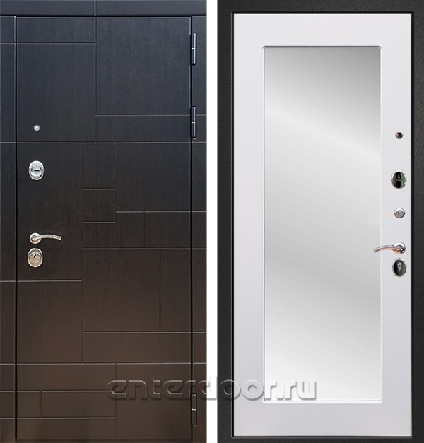 Входная дверь Армада Аккорд зеркало Пастораль (Венге / Белый матовый) - фото 57435